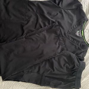 Black Scrub Set- Healing Hands- XL/ XL Tall